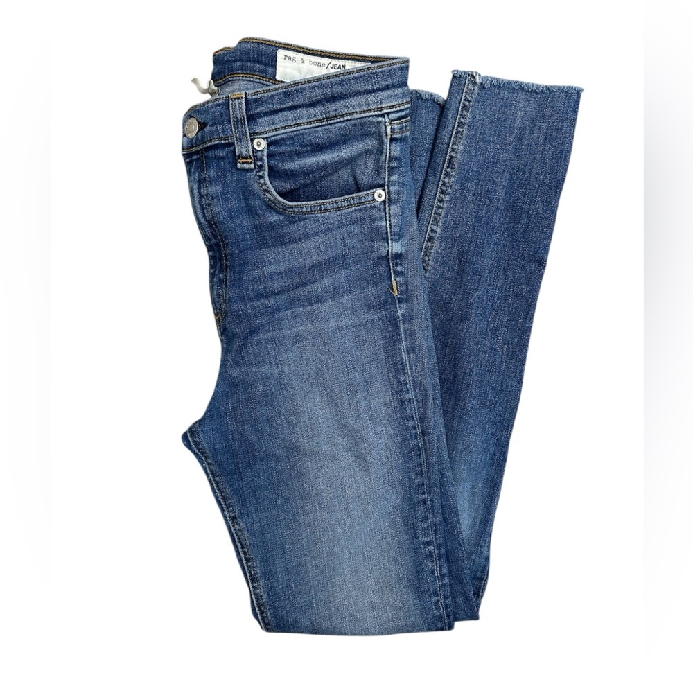 rag & bone High Rise Raw Hem Skinny Jeans